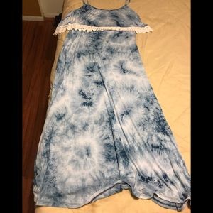 Long blue cloudy dress